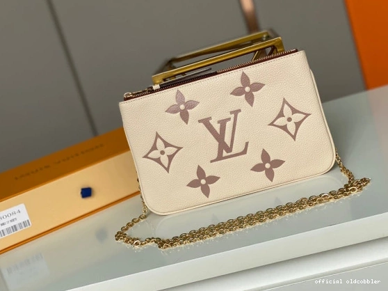 Official oldcobbler VUITTON POCHETTE DOUBLE LOUIS ZIP 0712